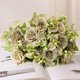 thumbnail image 1 of Nvzi Ramo de 3 rosas artificiales de seda, hortensias, estilo vintage para boda (verde), 1 of 3