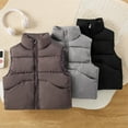 thumbnail image 5 of LRen Boys Down Vest Winter Warm Lined Sleeveless Jacket Insulated Padded Outerwear For Youth And Kids,8-9 Years,Z3-Grey, 5 of 5