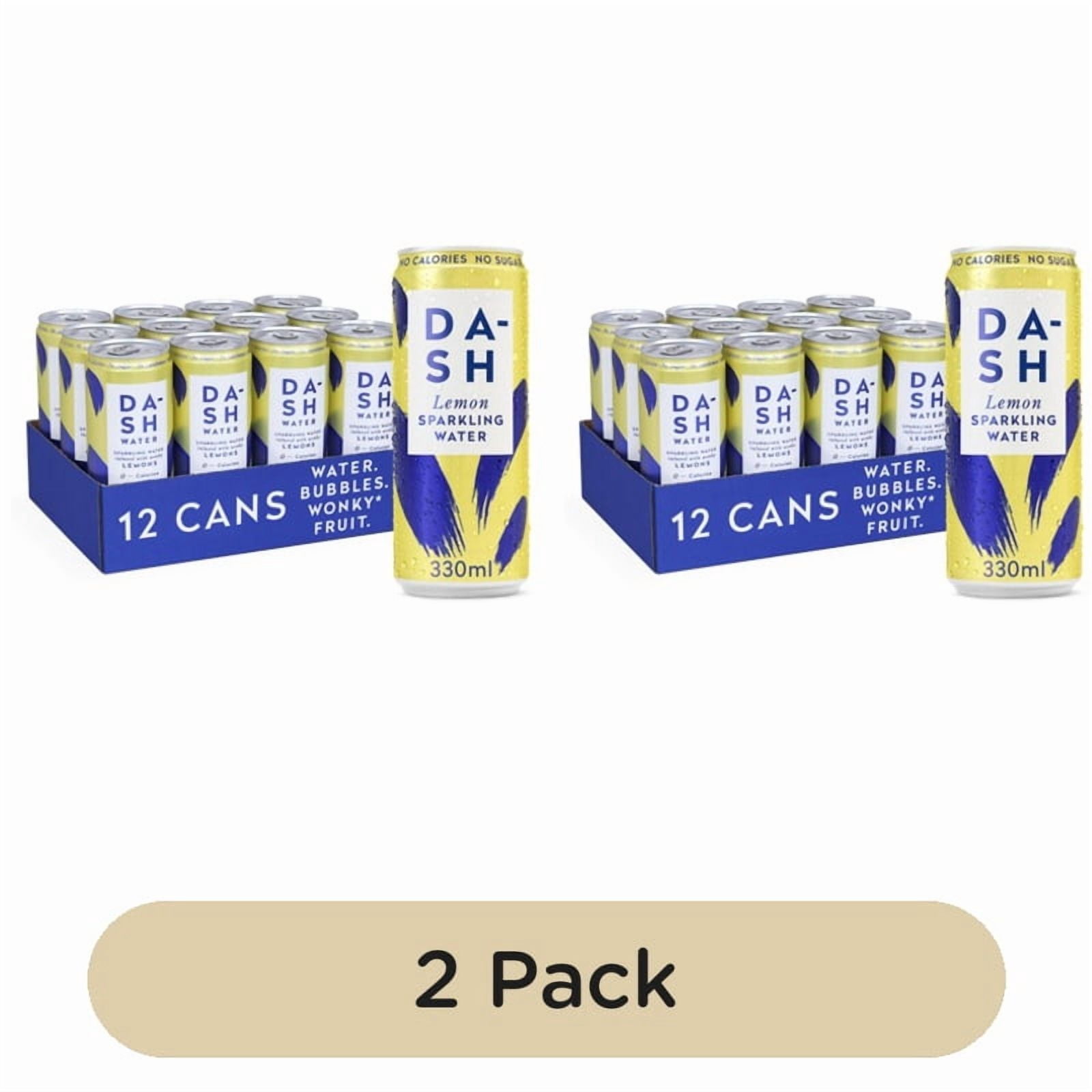 DASH Lemon Infused Sparkling Water 12 x 330ml, British Import (Pack of 2)