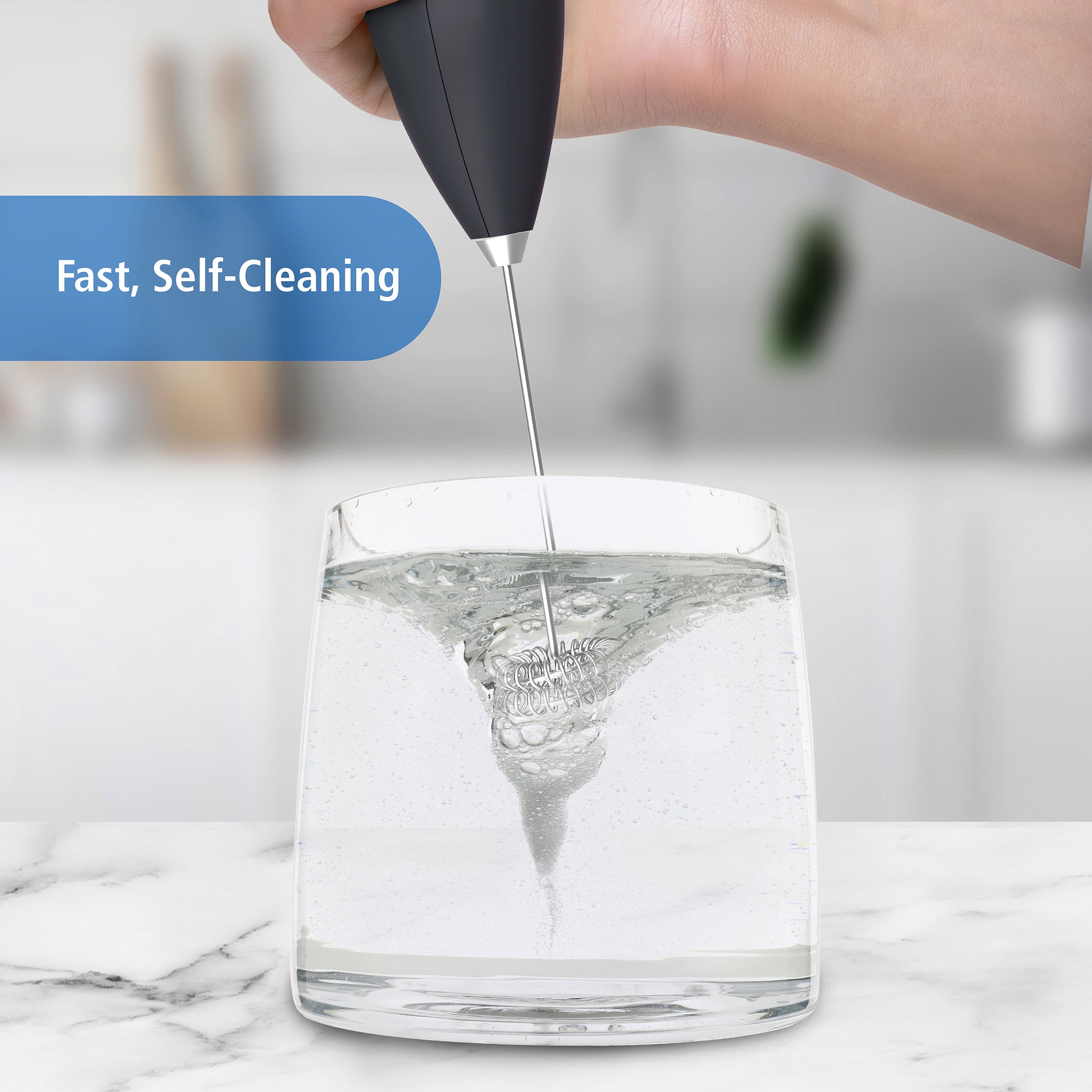 Mainstays Milk Frother, Battery-Powered Handheld Milk Frother Wand