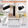 thumbnail image 2 of MEKBOK Potato Masher, Potato Masher Stainless Steel, Heavy Duty Mashed Potatoes Masher, Professional Metal Wire Masher Kitchen Tool for Bean, avocado, Vegetable-10.24 inch, 2 of 5