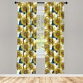 thumbnail image 2 of Ambesonne Sunflower 4-Panel Curtains, Graphic Harvest Yield, 56"x63", Earth Yellow Blue, 2 of 4