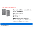 thumbnail image 2 of Rear Cabin Air Filter - Compatible with 2019 - 2024 BMW X7 2020 2021 2022 2023, 2 of 2
