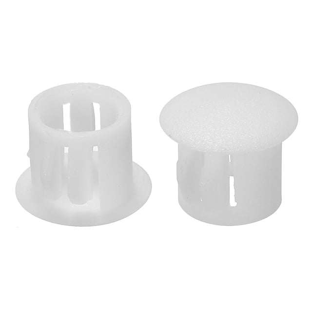 Tapones de agujero de plástico Uxcell, tipo empotrado, tapa redonda, bloqueo en el tubo de agujero, blanca, 10 mm