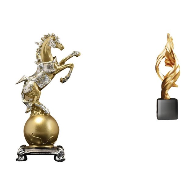 Figura de caballo de resina moderna, escultura de arte abstracto, adorno decorativo coleccionable para sala de estar, oficina, estante, centro de mesa