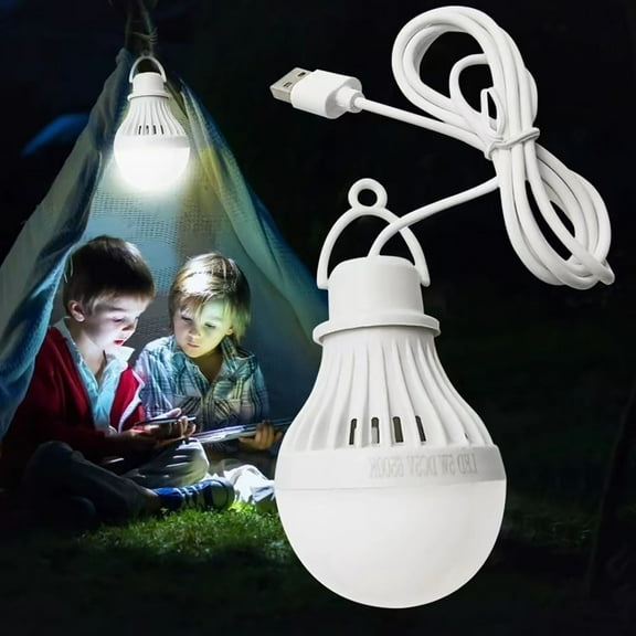 Sunjoy Tech USB Bulb Ultra-Bright Flicker Free Energy-saving Heat-Resistant Plug-and-Play Illumination 6500K 5W USB-powered Camping Lamp Mini Light Bulb Home Supplies