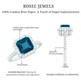 thumbnail image 5 of Rosec Jewels Natural London Blue Topaz Asscher Cut Engagement Ring (8mm, AAA Quality) - Blue Topaz Diamond Ring - with Jewelry Box, 14K White Gold, US 10.50, 5 of 8