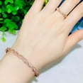 thumbnail image 5 of 585 Rose Gold CZ Bridal Party Jewelry Cross Open Cuff Bracelet Bangle Ring Set, 5 of 9