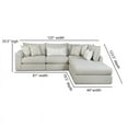 thumbnail image 3 of Fusion Furniture Missionary Raffia Transitional Fabric Sectional in Off White, 3 of 7