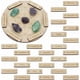 thumbnail image 1 of Juego de tablero de madera cuadriculado. Plato redondo grande con geometría sagrada. 25 palitos pequeños grabados con palabras inspiradoras. Platos espirituales de madera., 1 of 5