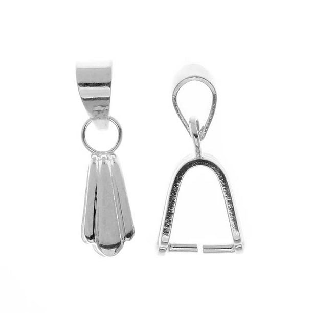 Silver Plated Brass Swinging 2 Part Pinch Bails For Pendants 19mm Pieces Com - How To Make Silver Bails For Pendants