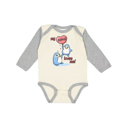 

Inktastic My Nana Loves Me Gift Baby Boy or Baby Girl Long Sleeve Bodysuit