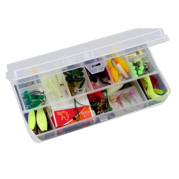 100pcs Set de Señuelos de Pesca Kit de Anzuelo de Cebo de Pesca de Agua Dulce con Caja de Aparejos