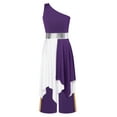 thumbnail image 1 of Miaeowve Robe de Danse Lyrique pour Filles Enfants Robe Tunique Asymétrique + Pantalon Large Tenue de Prière Danse Lituricale Violet 8, 1 of 5