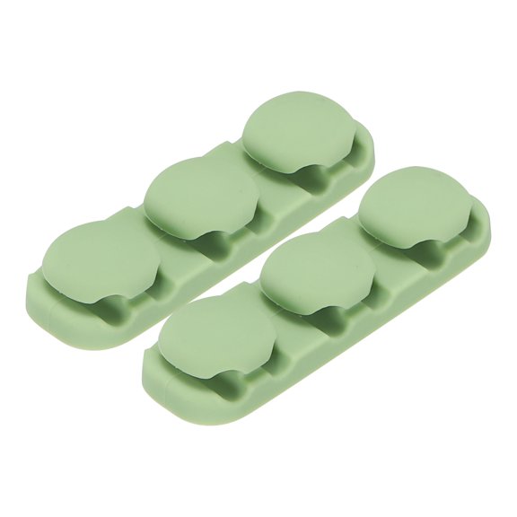 2pcs Cable Clips Cord Clips Organizer for Desk, Silicone Adhesive Wire Holders, 70mm Army Green