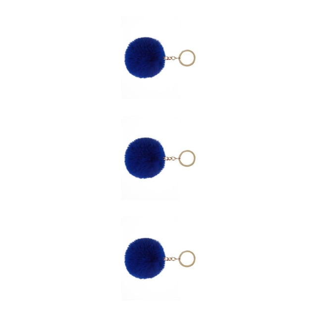 Billuyoard Llavero de bola peluda Llaveros Llaveros multicolores adorables Mujeres para niños Adultos Estudiantes mayores Azul oscuro 9 cm Type1 NO1