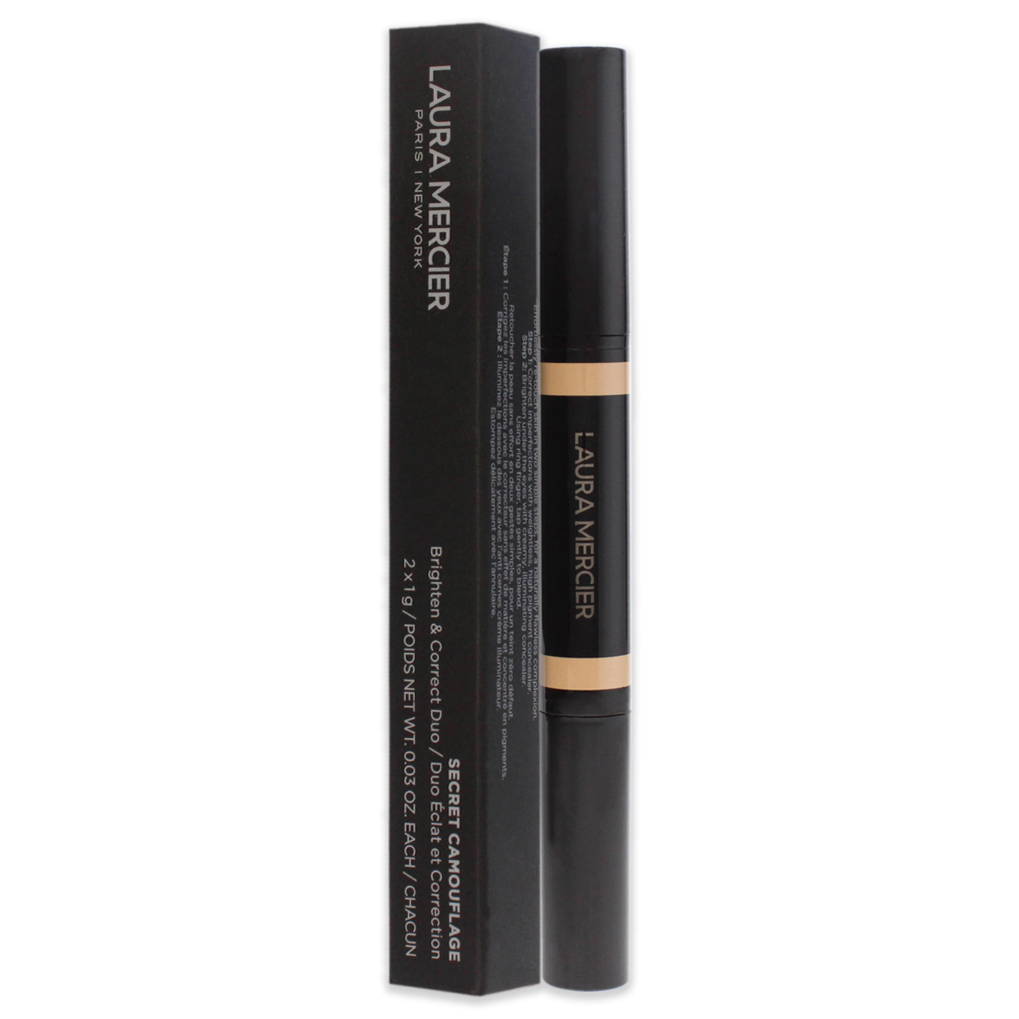Laura Mercier Secret Camouflage Concealer Duo Stick - 1W Light with Warm Undertones, 2 x 0.3 oz Concealer