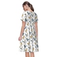 thumbnail image 2 of Bixox Robe d'Été à Manches Courtes pour Femmes Robe Ample Longueur Genou avec Poches-Coqs de Ferme, 2 of 7