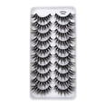 thumbnail image 1 of Pestañas postizas de visón sintético, paquete de 10 pares, pestañas 8D dramáticas, estilo ojo de gato con volumen, paquete múltiple de pestañas de visón, 1 of 4