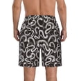 thumbnail image 3 of Kdxio Hand Drawn Snake Pattern Mens Casual Shorts - Drawstring Summer Beach Sports Shorts for Men, 3 of 9