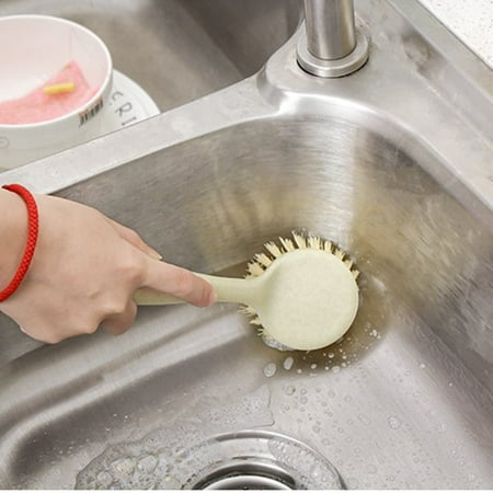 

Sponge Kitchen Cleaning Wipe Dish Scrubbing Brush Pot And Decontamina Metal And Polish Leather Wipes Scrub Brush for with Handle Dish Brushes to Wash Short Handle Cup Cleaning Brush Soap Dish Travel