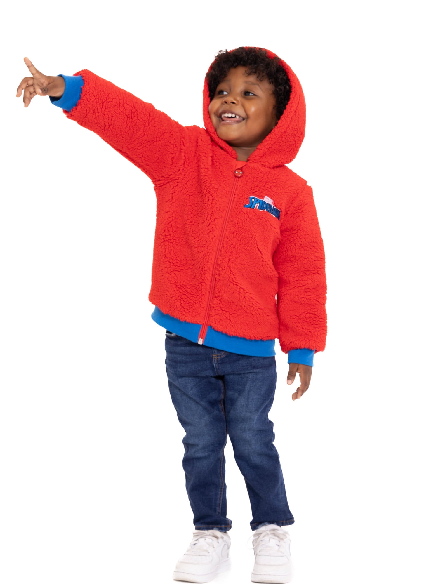 Spider-Man Toddler Boys Plush Fleece Full-Zip Cosplay Hoodie, Sizes 12M-5T