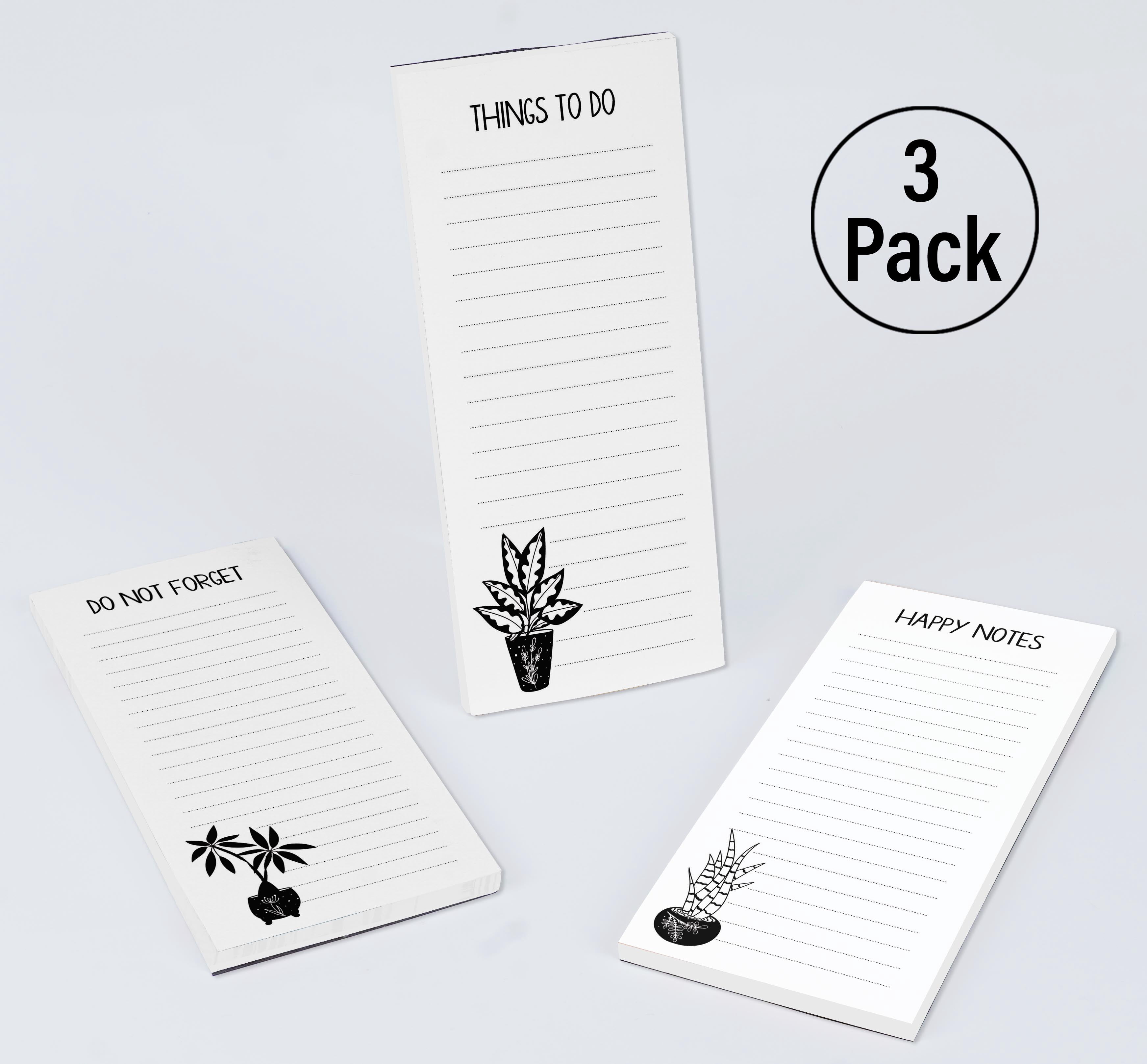 Inkdotpot Pack of 3 Magnetic Fridge To-Do List Notepads- Magnetic Memo Pads For Refrigerator-(50 Sheets Each)-AM