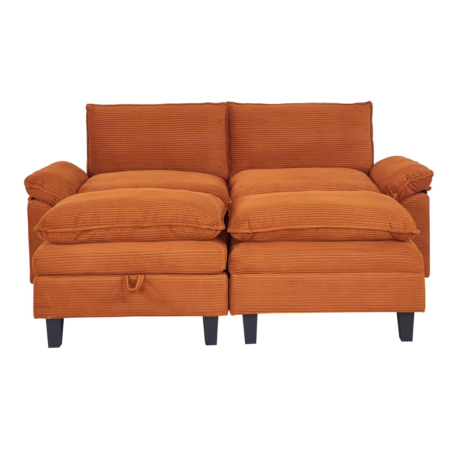 Gewnee Modular Cloud Sectional Sofa Deep Seat Oversized Loveseat with Ottoman Free Combination Modular 4 Seat Upholstered Convertible Couch Upholstered Sofa Bed Set