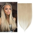 thumbnail image 2 of SEGO Blonde Clip in Human Hair Extensions Balayage One Piece Soft Straight 3/4 Full Head Hair Pieces for Women, 2 of 12