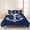 Navy Blue, variant on 3 Pieces Queen Quilt Set,Green Eucalyptus Leaf on White Soft Bedding Sets with 1 Quilt & 2 Pillow Shams,Fallen Leaves Watercolor Summer Bedspread Lightweight Coverlet Comforter for All Season