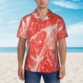 thumbnail image 2 of Kll Men'S Hawaiian Shirt Short Sleeve Button Down Beach Shirts-Beef Steaks, 2 of 7