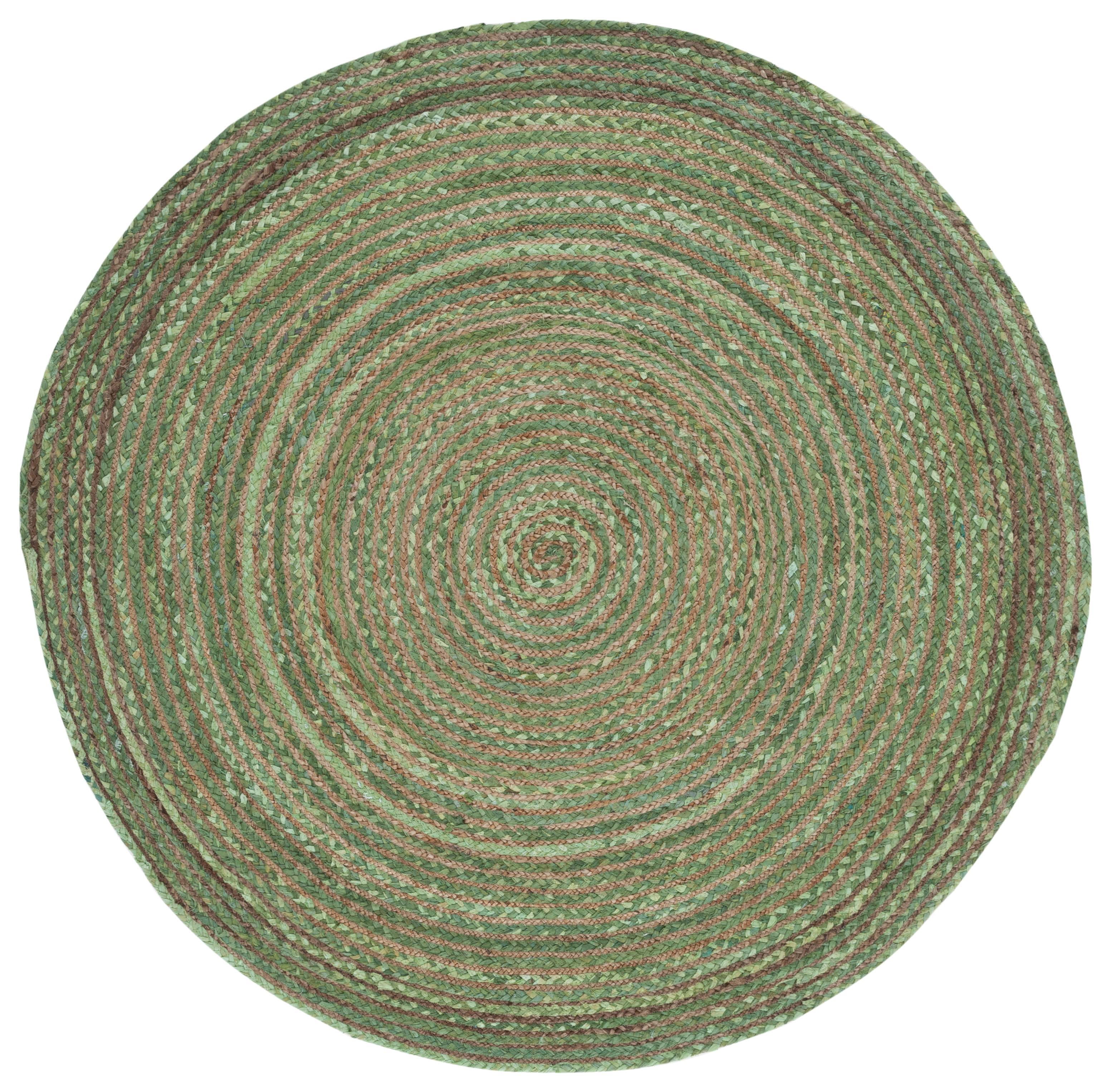 Safavieh Cape Cod Miah Geometric Area Rug, Green/Natural, 3' x 3' Round