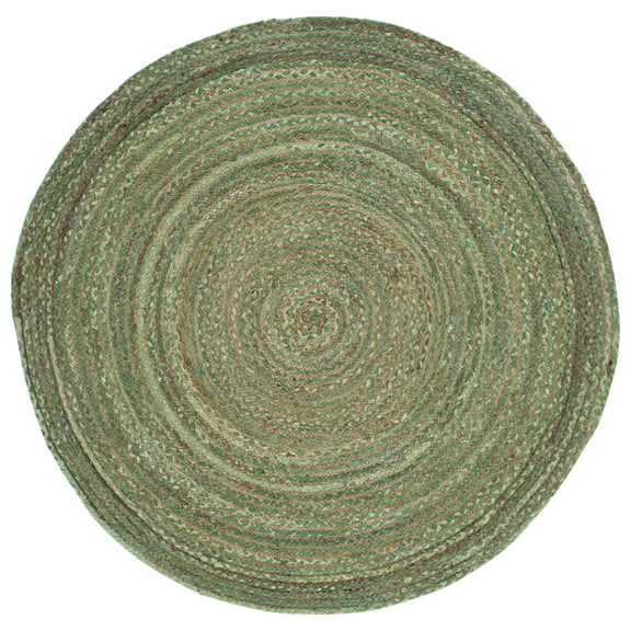 SAFAVIEH Cape Cod Miah Geometric Area Rug, Green/Natural, 4' x 4' Round