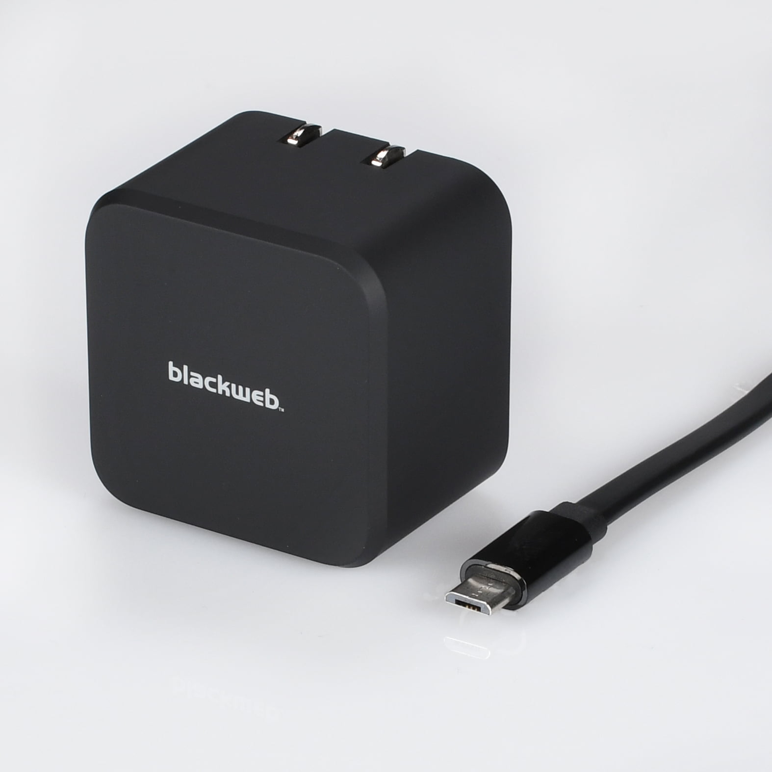 Blackweb Dual-Port Wall Charger With Flat Cable With Lightning Connector ,   Amp, 4 Feet 