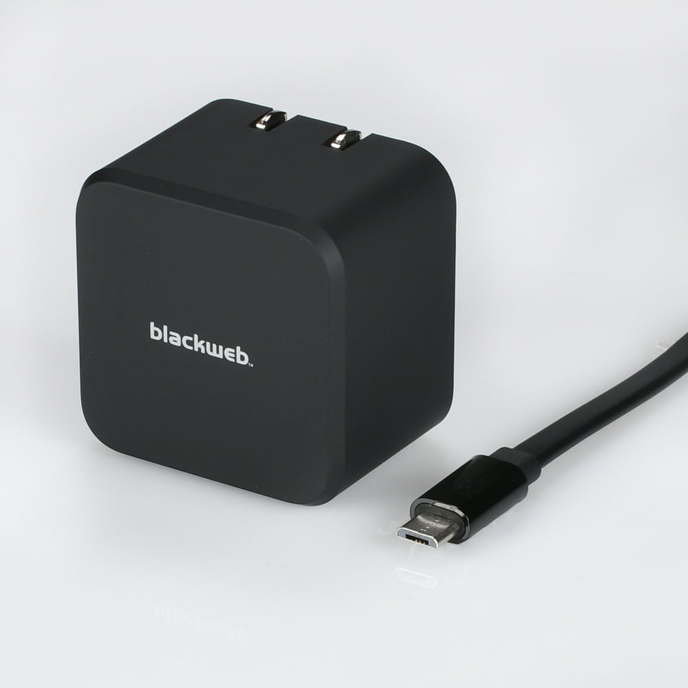 Blackweb DualPort Wall Charger With Flat Cable With Lightning