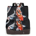 thumbnail image 1 of Disketp Tricolor Koi Fish Trio Mochila de Cuero para Mujer, Bolso de Espalda Antirrobo con Estilo para Viaje, Trabajo y Uso Diario, 1 of 4