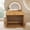 Natural, variant on WAWOKV 39" Minimalist Makeup Vanity Table with Semicircle Mirror, Wood Modern Dressing Table with Touch Screen Lighted Mirror & Storage Drawer & Curved Edges for Bedroom (Natural)
