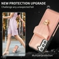 thumbnail image 3 of Crossbody Wallet Women Case for Samsung S22 Plus,[RFID Blocking] Credit Card Holder with Should Strap,Premium PU Leather Purse Metal Buckle Folio Flip Cover for Samsung Galaxy S22 Plus, Rosegold, 3 of 8