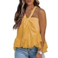 thumbnail image 2 of Camisetas sin mangas para mujer, camisetas sin mangas para mujer, camisetas sin mangas con volantes y cuello halter, camisetas sin mangas para mujer, salida de alta intensidad, 2 of 5