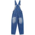 thumbnail image 2 of KIDSCOOL Kids Denim Overalls Unisex Little Girls Boys Ripped Jeans Jumpsuit,Blue,4-5 Years, 2 of 8