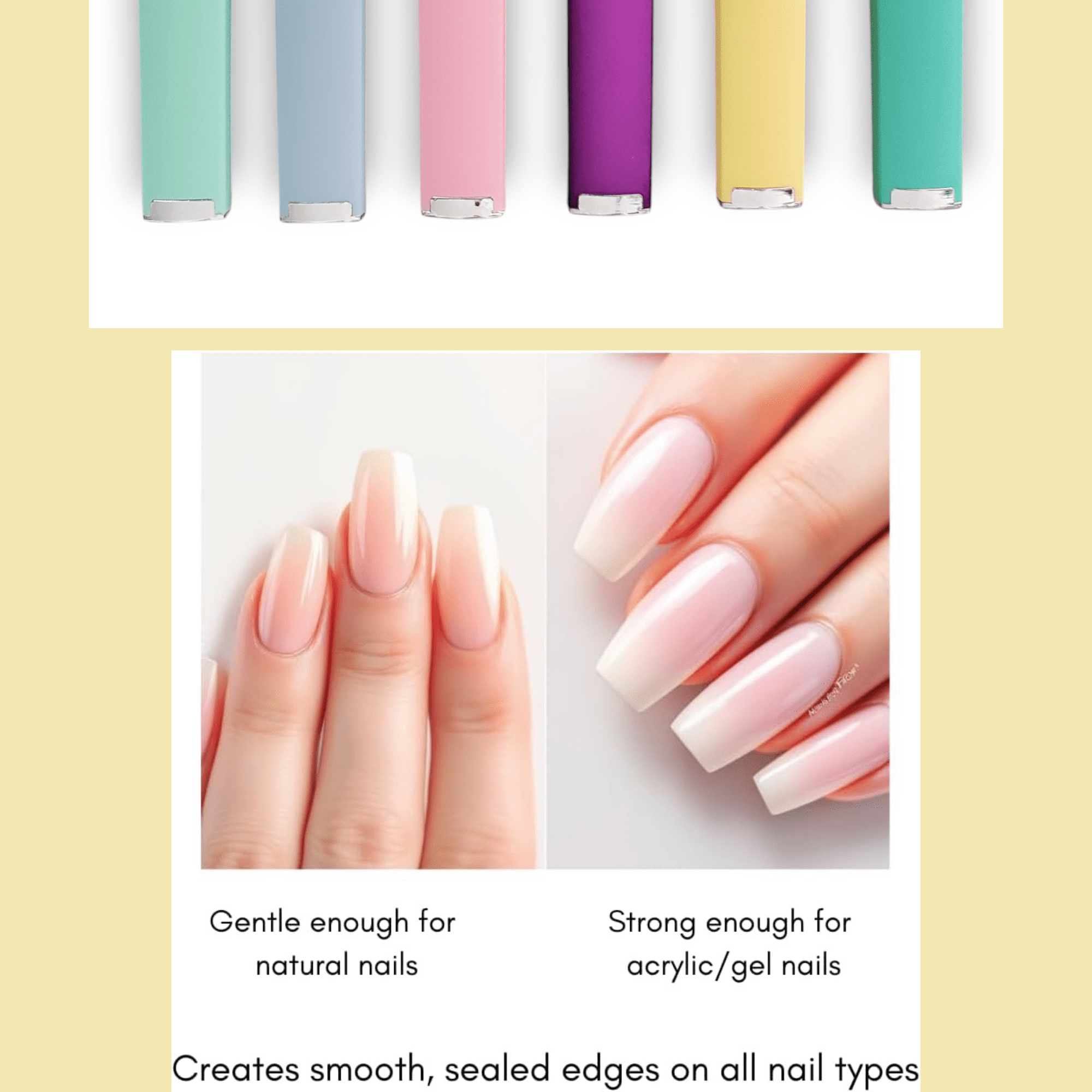 6 Pack Pastel Nail Files Set - Professional Double-Sided Emery Boards - Spring Colors for Natural Nails - Perfect Easter Gift for Teen Girls & Women
