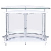 Bowery Hill Contemporary Home Bar Unit with Clear Acrylic Front in White
