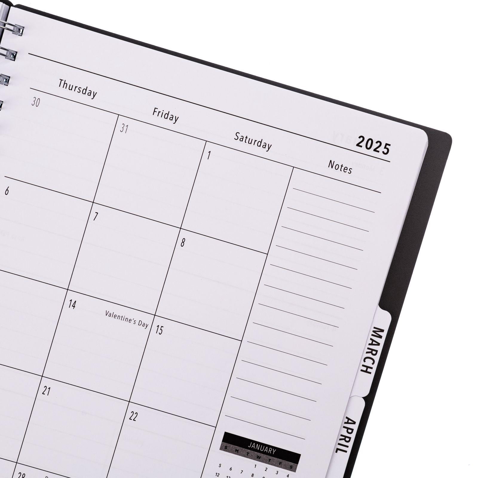 Pen+Gear 12-Month Weekly Planner, Black Grid, 9.5" x 11", July 2024-June 2025