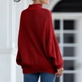 thumbnail image 4 of DuoJiaJ Womens Knit Sweater Batwing Sleeve Roll Neck Europe & America Style | Cozy Winter Wear Womens Blouses Long Sleeve Red S, 4 of 5