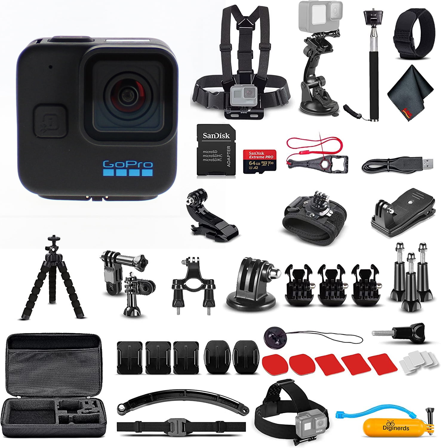 GoPro HEROBlack Mini   Waterproof Action Camera  In 1 Accessory Bundle  + More