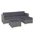 thumbnail image 5 of Modern Outdoor Patio Furniture Set，5-Piece Gray Wicker Sectional Sofa, with Dark Gray Cushions and Coffee Table, Perfect for Gardens, Patios, and Backyards, 5 of 7
