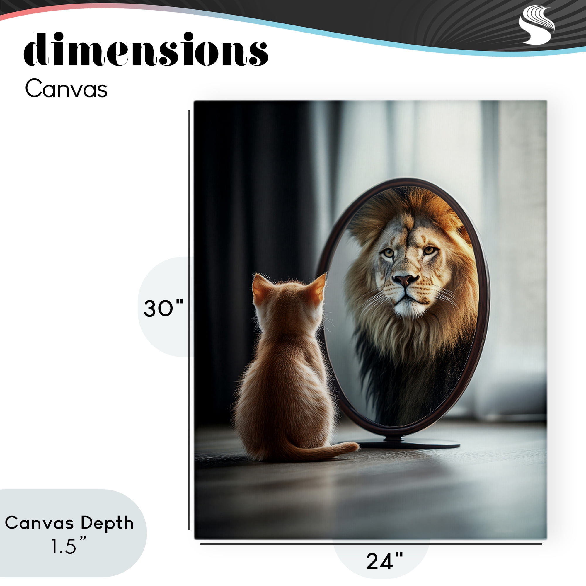 Stupell Industries Kitten Becomes Lion Illusion Canvas Wall Art, design by Scott Stulberg