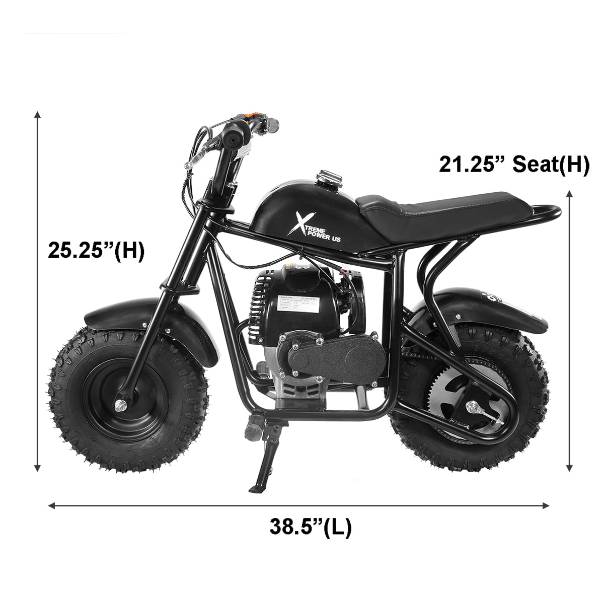 XtremepowerUS Mini Dirt Bike, 40cc Engine, Disc Brake, 165lbs Capacity, Black