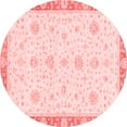 thumbnail image 1 of Ahgly Company Machine Washable Indoor Round Oriental Red Traditional Area Rugs, 7' Round, 1 of 4