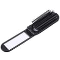 thumbnail image 4 of Cepillo plegable para el cabello con espejo, tamaño de bolsillo compacto, peine de viaje 2 en 1 para peinar, color negro., 4 of 4
